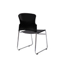 Uranus Heavy Duty Pvc Sled Base Visitor Lunchroom Chair Black