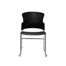 Uranus Heavy Duty Pvc Sled Base Visitor Lunchroom Chair Black