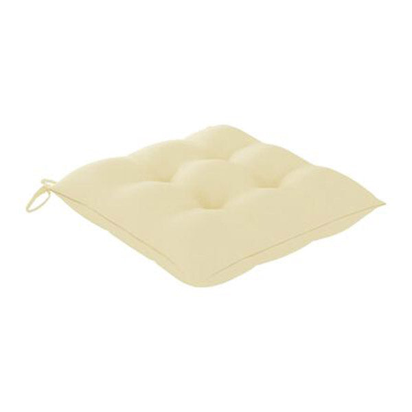 Chair Cushions 4 Pcs Cream White 40X40X7 Cm Fabric