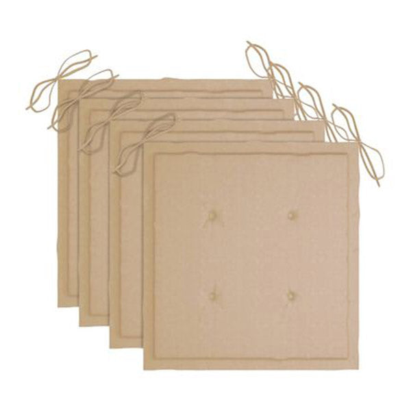Garden Chair Cushions 4 Pcs Beige 40X40X3 Cm