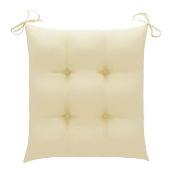 Chair Cushions 4 Pcs Cream White 40X40X7 Cm Fabric