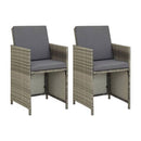 Garden Chairs 2 Pcs With Cushions Grey Poly Rattan