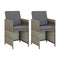 Garden Chairs 2 Pcs With Cushions Grey Poly Rattan