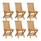 Garden Chairs With Beige Cushion 6 Pcs Solid Teak Wood