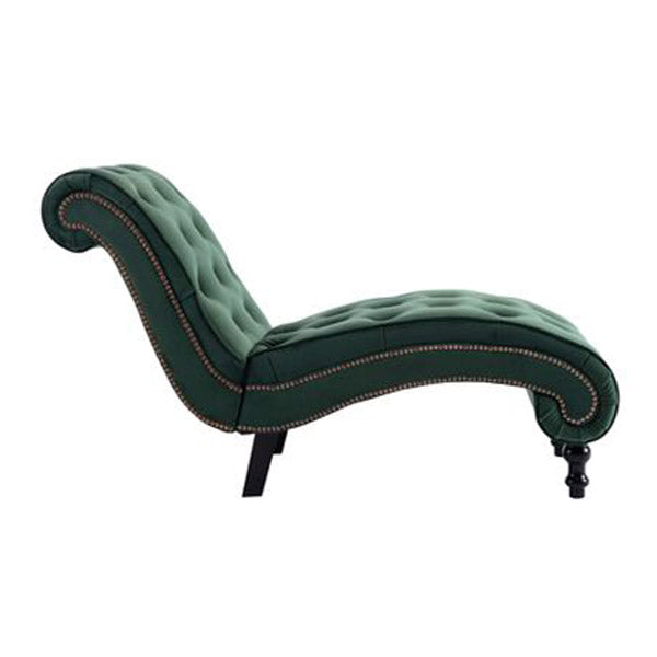 Chaise Lounge Green Velvet