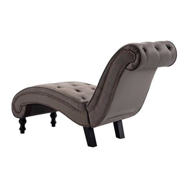 Chaise Lounge Grey Velvet