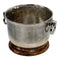 Aluminiun Champagne Bucket On Wooden Base 34X30X24Cm