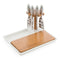 Porcelain Cheese Board With 4 Knives And Wooden Bamboo Cutting Board