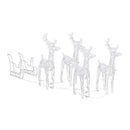 Reindeers And Sleigh Christmas Decoration 280X28X55 Cm Acrylic