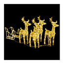 Reindeers And Sleigh Christmas Decoration 280X28X55 Cm Acrylic