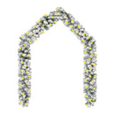 Christmas Garland With Leds And Flocked Snow Green 10 M Pvc