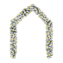Christmas Garland With Leds And Flocked Snow Green 5 M Pvc