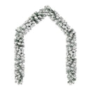 Christmas Garland With Leds And Flocked Snow Green 5 M Pvc