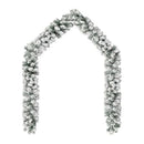 Christmas Garland With Leds And Flocked Snow Green 20 M Pvc