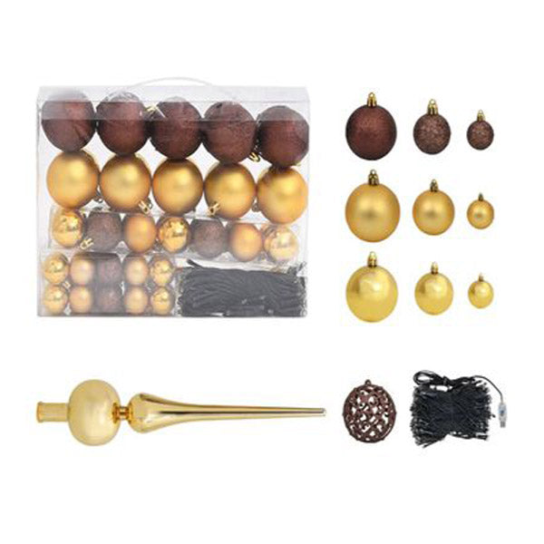 Christmas Garland With Leds And Ball Set Green 5 M Pvc
