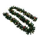 Christmas Garland Decorated With Baubles And Led Lights 5 M
