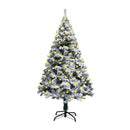 Artificial Christmas Tree With Leds And Flocked Snow Green 150 Cm