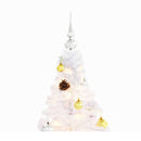 Artificial Christmas Tree With Baubles And Leds White 210 Cm