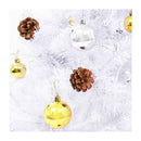 Artificial Christmas Tree With Baubles And Leds White 210 Cm
