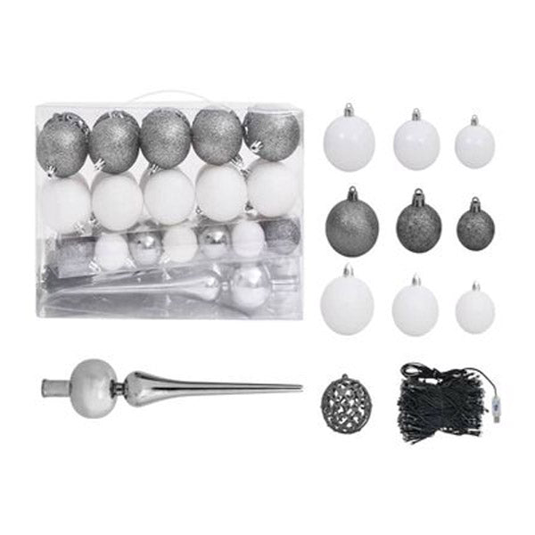 Corner Artificial Christmas Tree Leds And Ball Set 150 Cm Pvc White