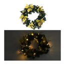 Christmas Wreath With Led Lights 60 Cm Green Pvc