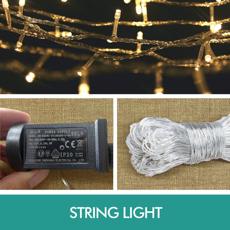 800 Led Curtain Fairy String Lights Wedding Outdoor Xmas Party Lights Warm White