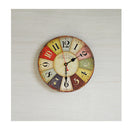 Large Colourful Wall Clock Kitchen Office Retro Timepiece