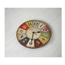 Large Colourful Wall Clock Kitchen Office Retro Timepiece