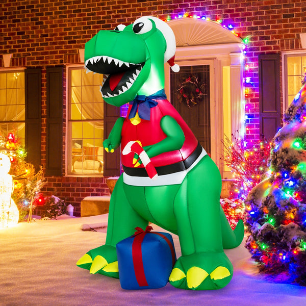 182cm Inflatable Christmas Dinosaur with Gift for Indoor Outdoor