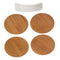 Set Of 4 Bamboo Coasters Natural With Porcelain Stand White