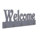 Wall Mounted Coat Rack Welcome Grey