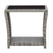 Coffee Table Grey 45X45X40 Cm Poly Rattan And Glass