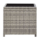 Coffee Table Grey 45X45X40 Cm Poly Rattan And Glass