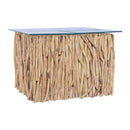 Coffee Table With Glass Top 66X66X40 Cm Solid Teak Wood