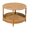 2 Tier Coffee Table Rattan Natural 80X80X50Cm