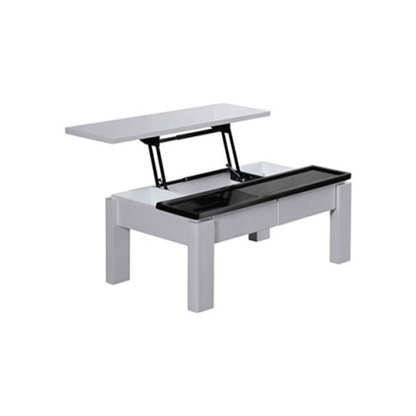 Coffee Table High Gloss Finish Lift Up Top Mdf Black And White