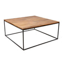 Square Coffee Table With Mango Wood Top And Iron Legs 90X90X40Cm