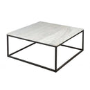 Stone Square Coffee Table With Black Base 90X90X40Cm