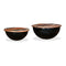 2 Pieces Coffee Table Set Solid Reclaimed Wood Black Bowl Shape