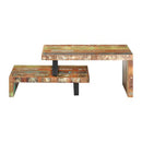 2 Piece Coffee Table Set Solid Reclaimed Wood