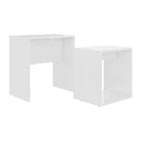 Coffee Table Set High Gloss White 48X30X45 Cm Chipboard