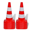 10 Reflective Traffic Cones Red And White 50 Cm
