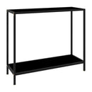 Console Table Black 100X35X75 Cm Tempered Glass