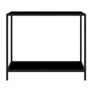 Console Table Black 100X35X75 Cm Tempered Glass