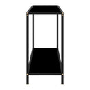Console Table Black 100X35X75 Cm Tempered Glass