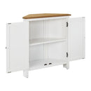Corner Cabinet Solid With 2 Shelves Oak Wood