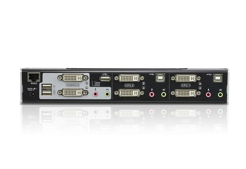 2 Port USB Dual-View DVI KVMP Switch w/ Audio and USB 2.0 Hub