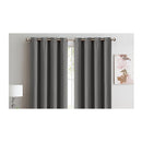 2x Blockout Curtains Panels 3 Layers Eyelet Room Darkening 140x230cm Charcoal