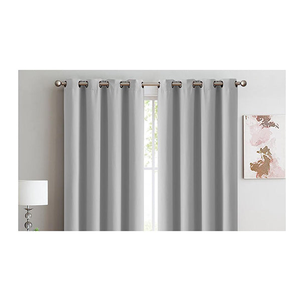 2X Blockout Curtains Panels 3 Layers Eyelet Room Darkening 140X230 Cm Grey