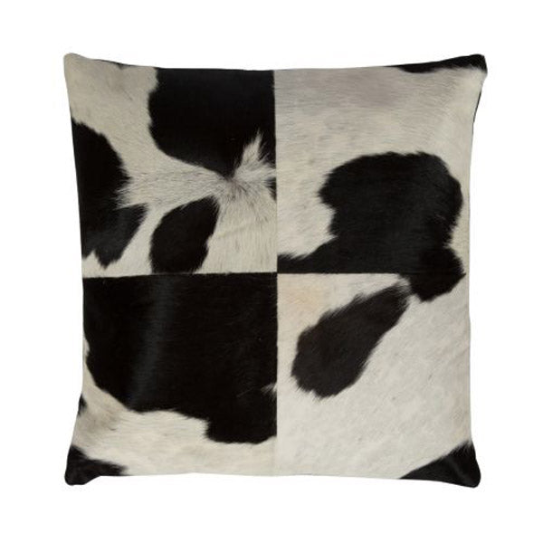 Cow Hide Square Cushion Black And White 45X45X5Cm